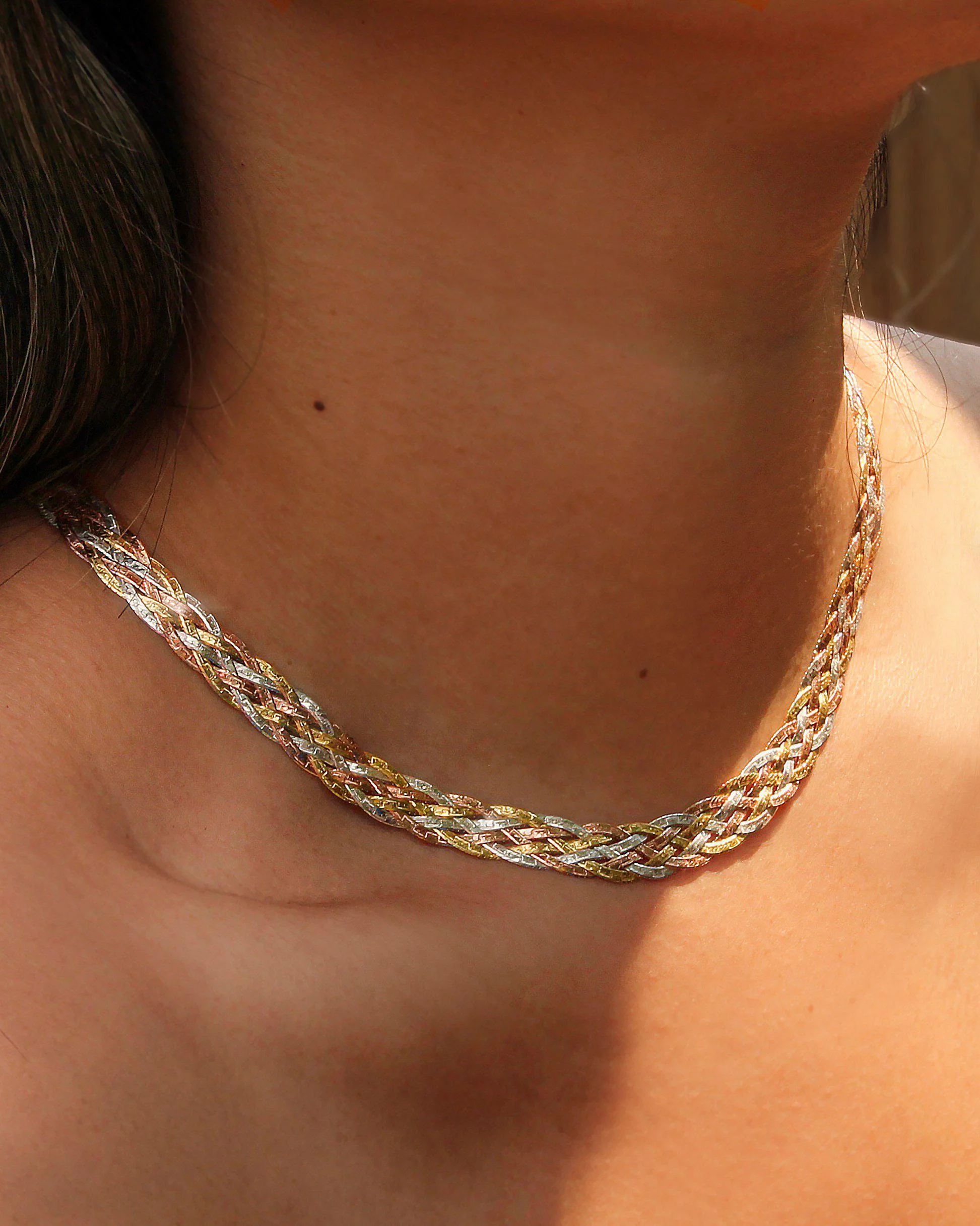 Braided Tricolor Herringbone Thick Chain - Image 3