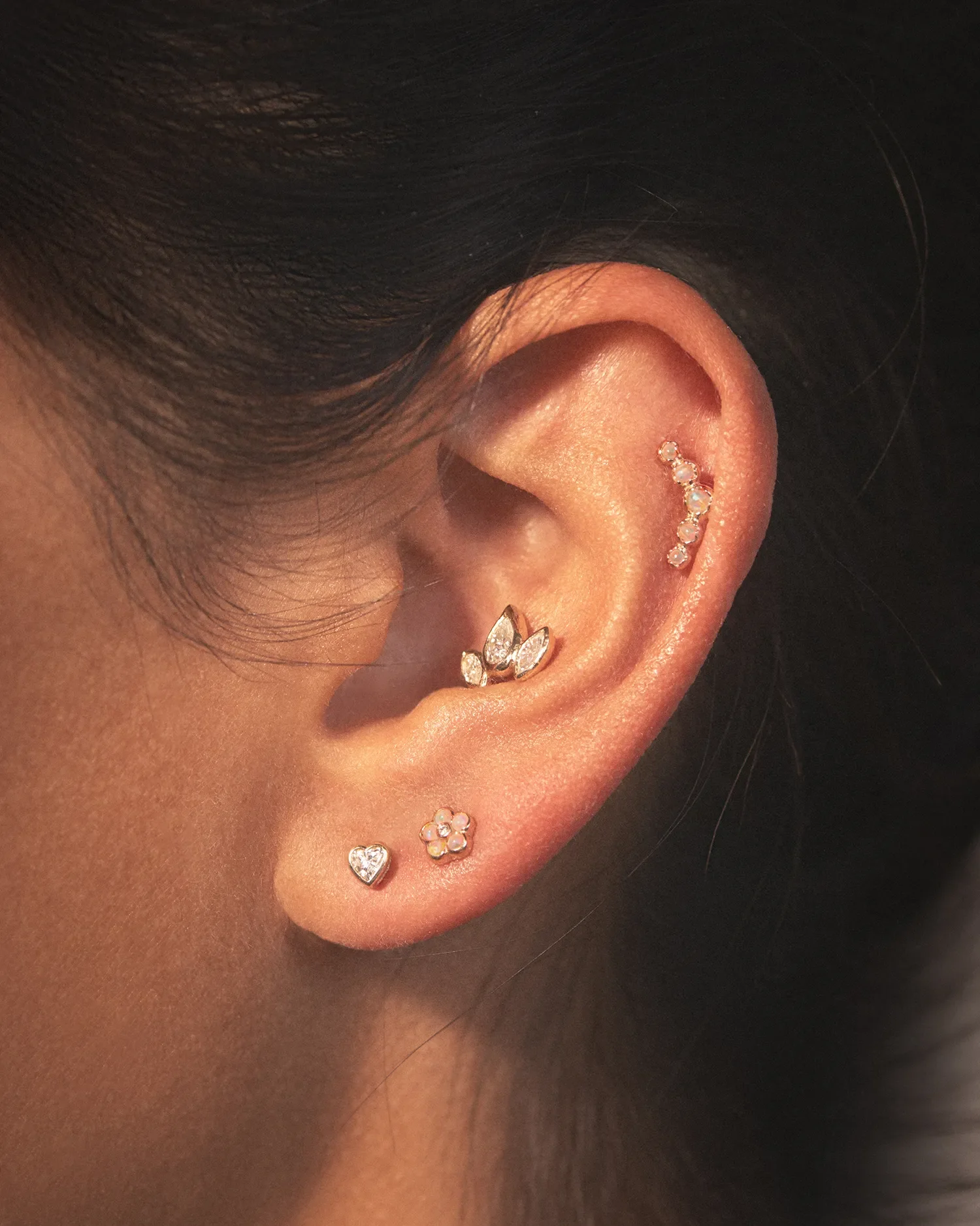 Bezel Flower Stud - Image 3