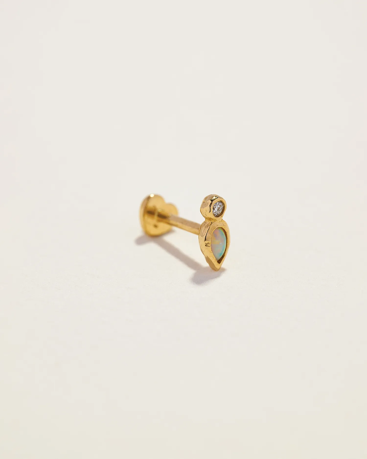 Bezel Pear Stud - Image 2