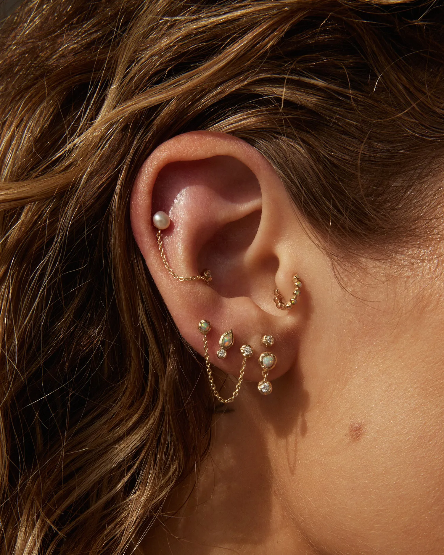 Bezel Pear Stud - Image 3