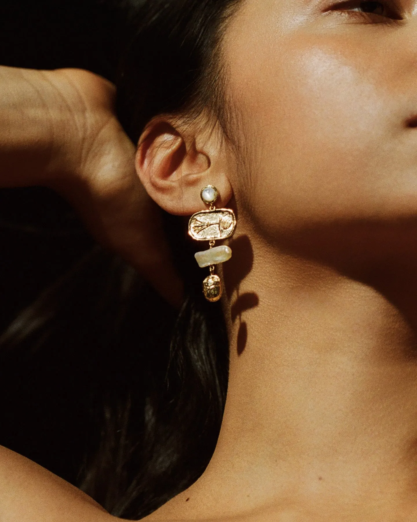 Lotus Drop Earrings - Image 3