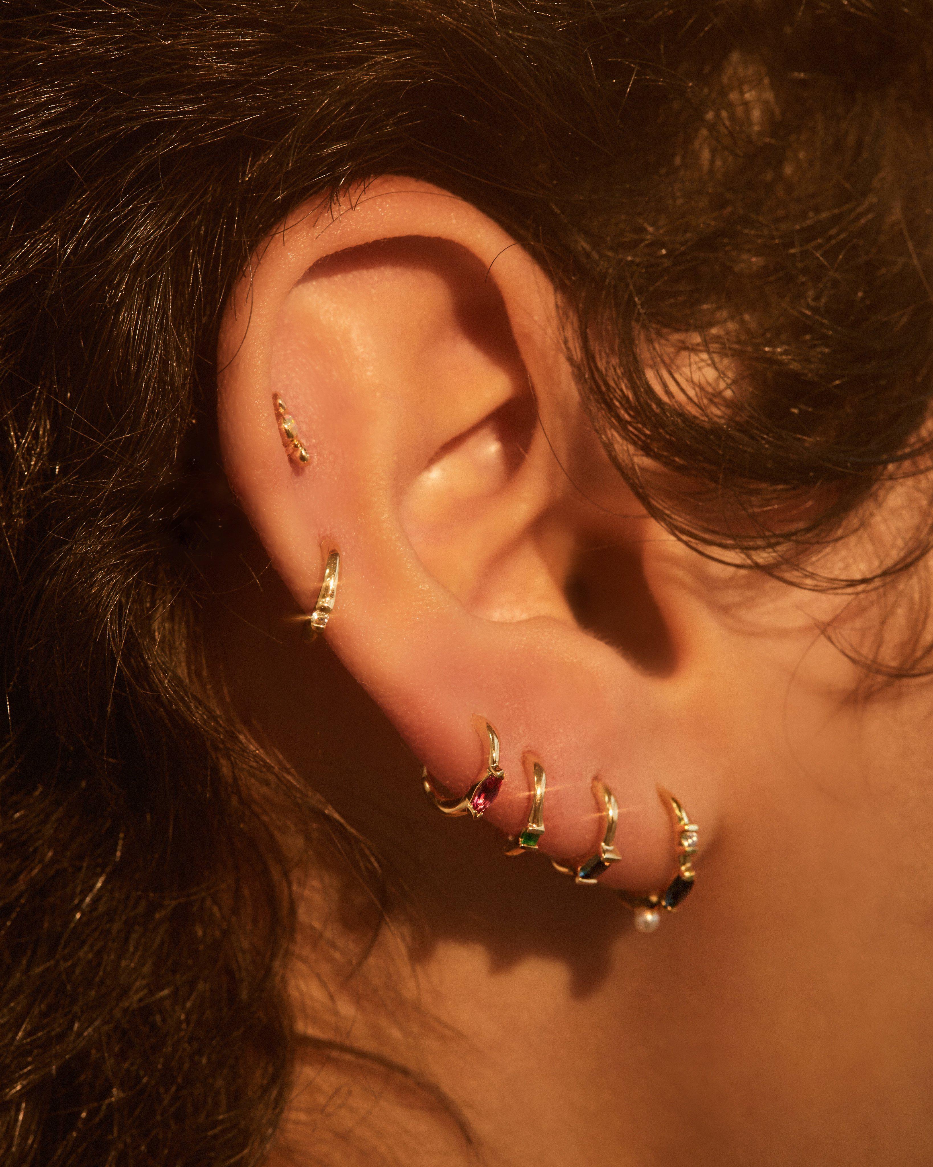 8mm Multi Stone Huggie - Image 6
