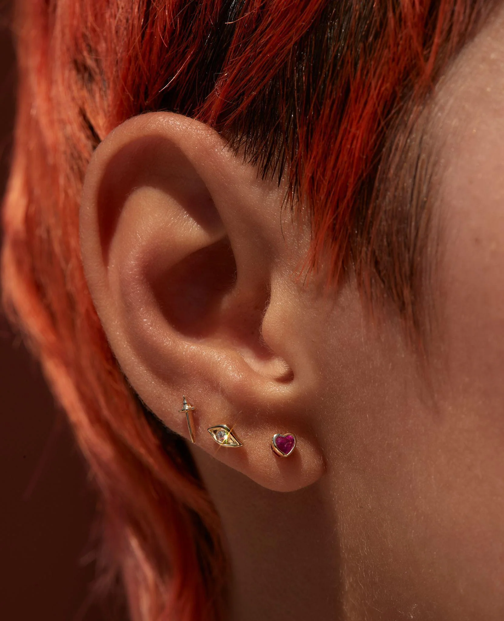 Ruby Heart Stud - Image 3