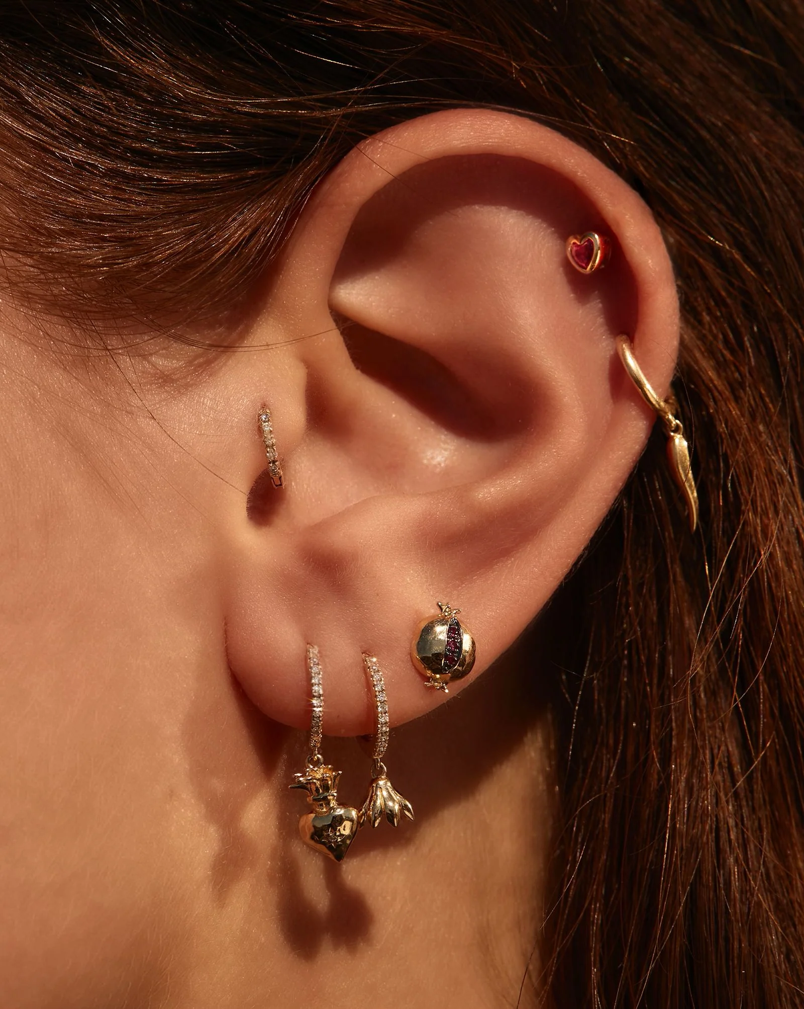Ruby Heart Stud - Image 4